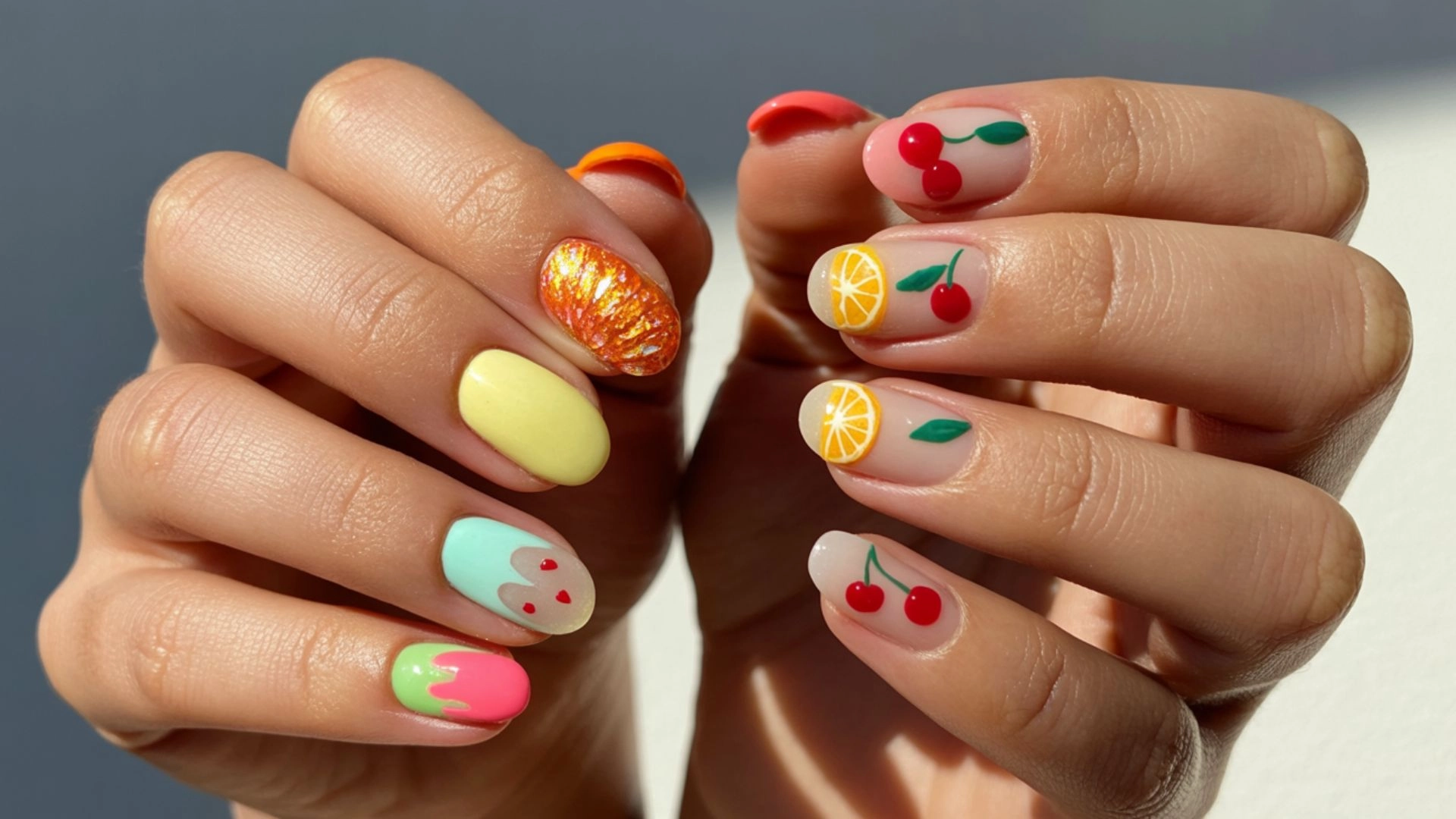 pastel-and-neon-fruit-nail-colors-for-every-skin-tone Pastel & Neon Fruit Nail Colors for Every Skin Tone