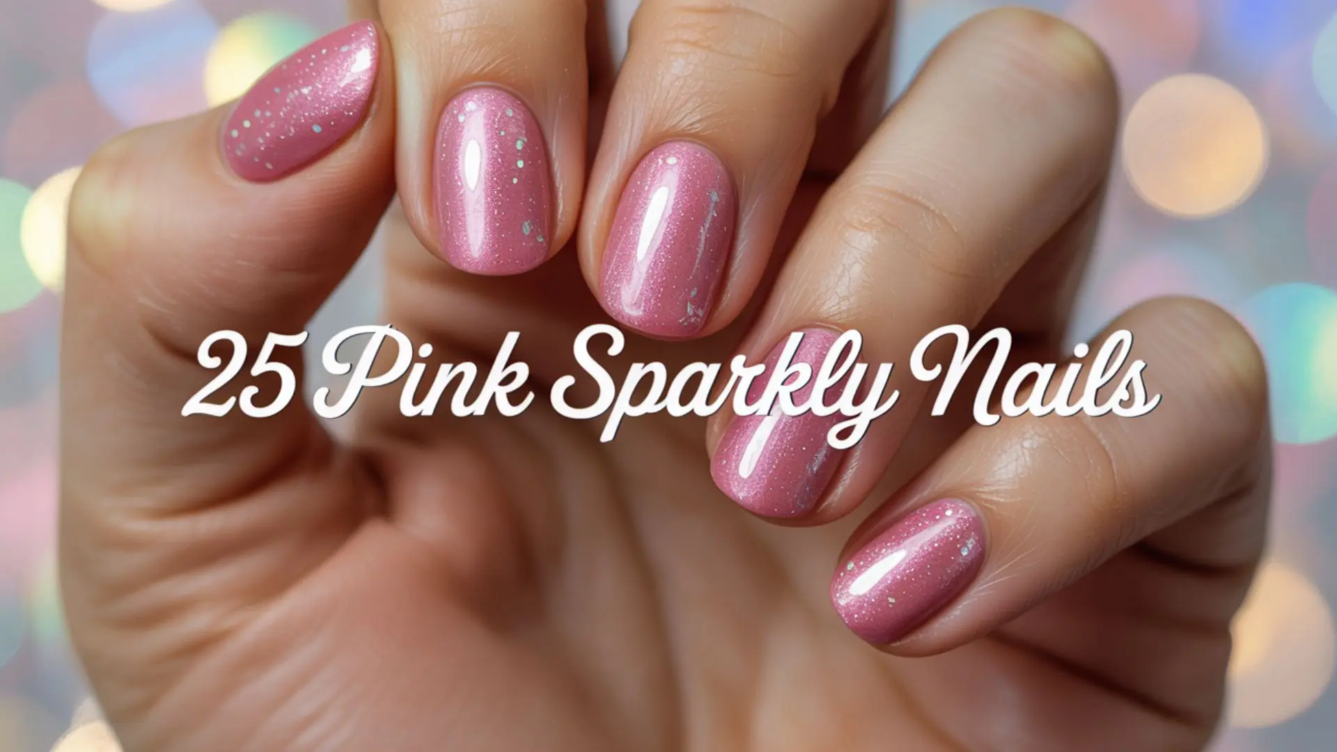 Pink Sparkly Nails