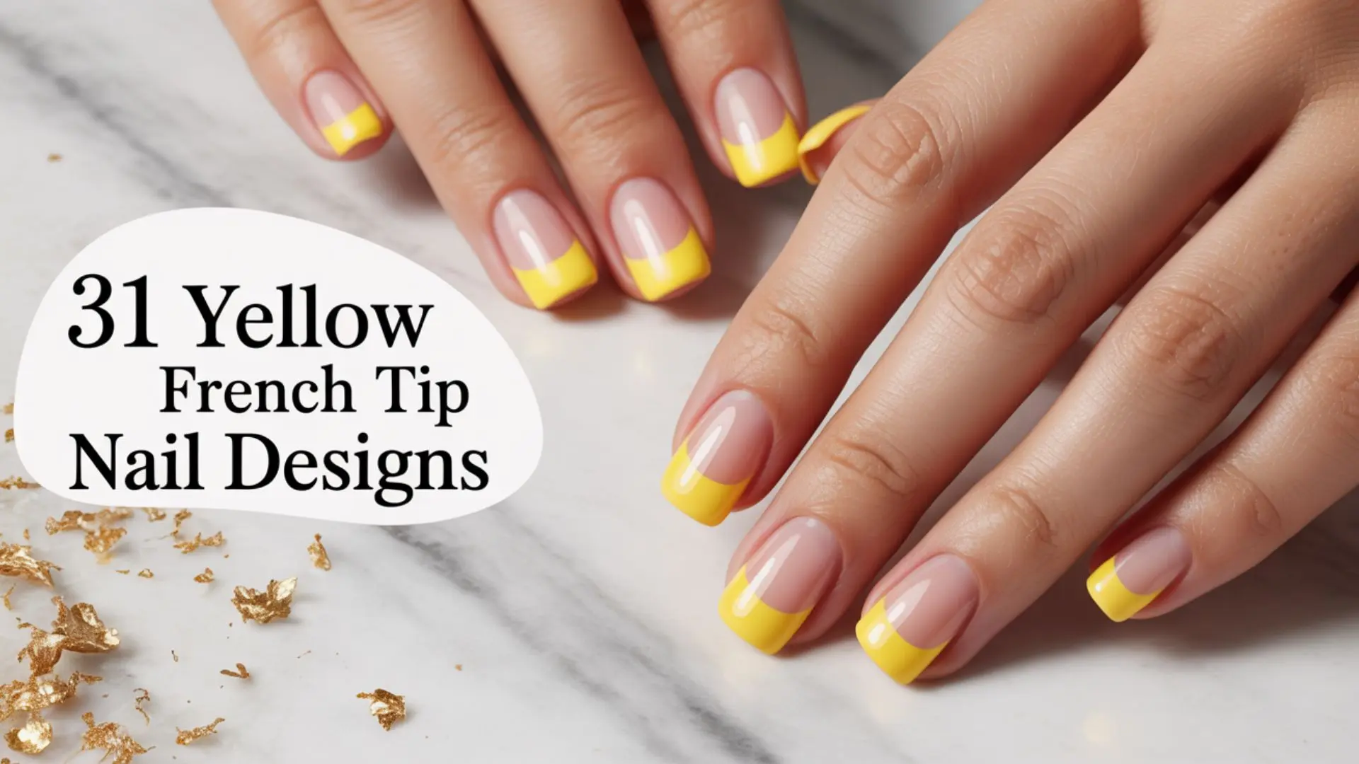 Yellow French Tip Nail Designs